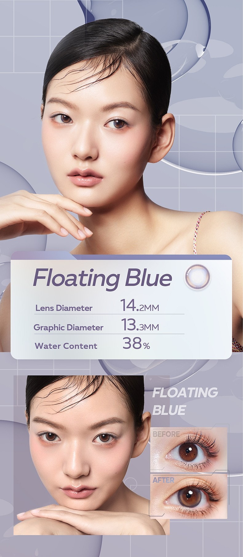 CoFANCY Color Contacts 1-Day Highlight Pro (10pcs) UV Block Floating Blue