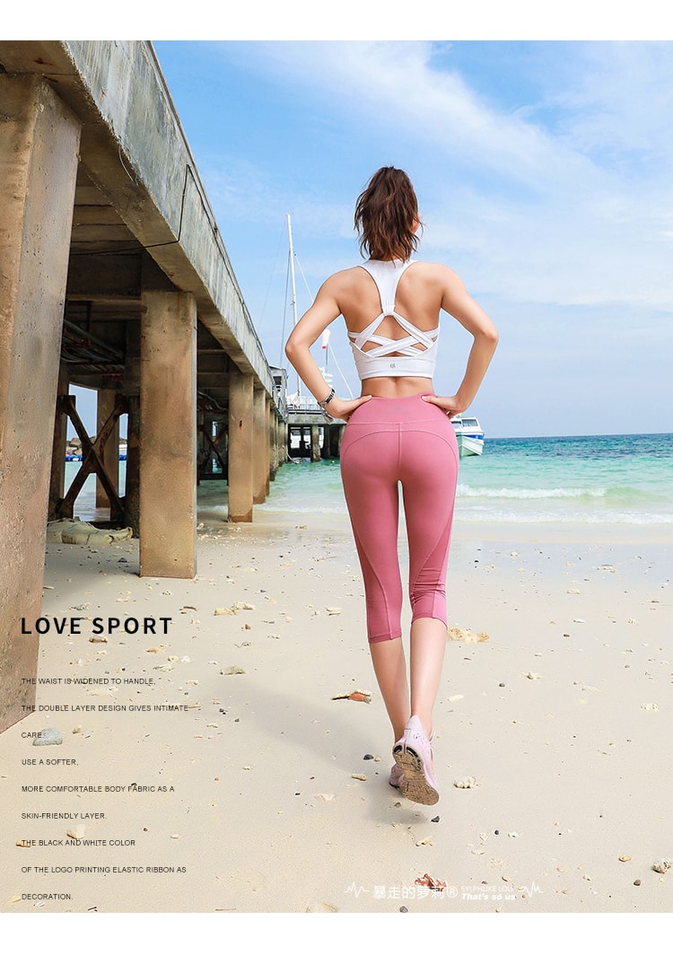 Sports Cross Strap Bra For Running Yoga Fitness/Pink#/M