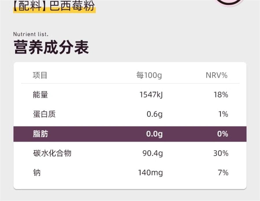 【中国直邮】 王饱饱 巴西莓粉花青素果蔬纤维粉冲饮品 10条装/盒
