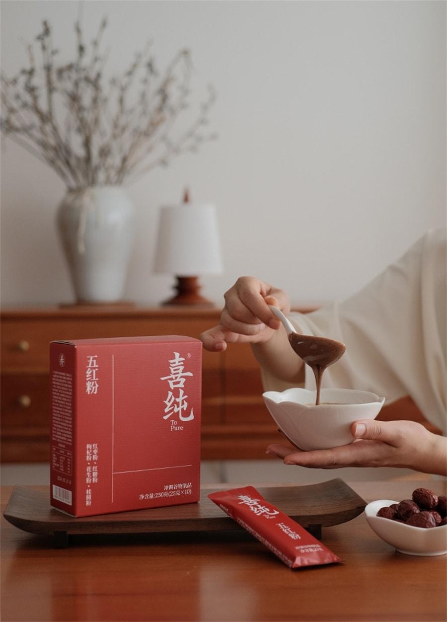 【中国直邮】 喜纯 五红粉 红枣枸杞五红汤免煮即食早晚代餐粉女性营养红养粉冲饮 250g/盒