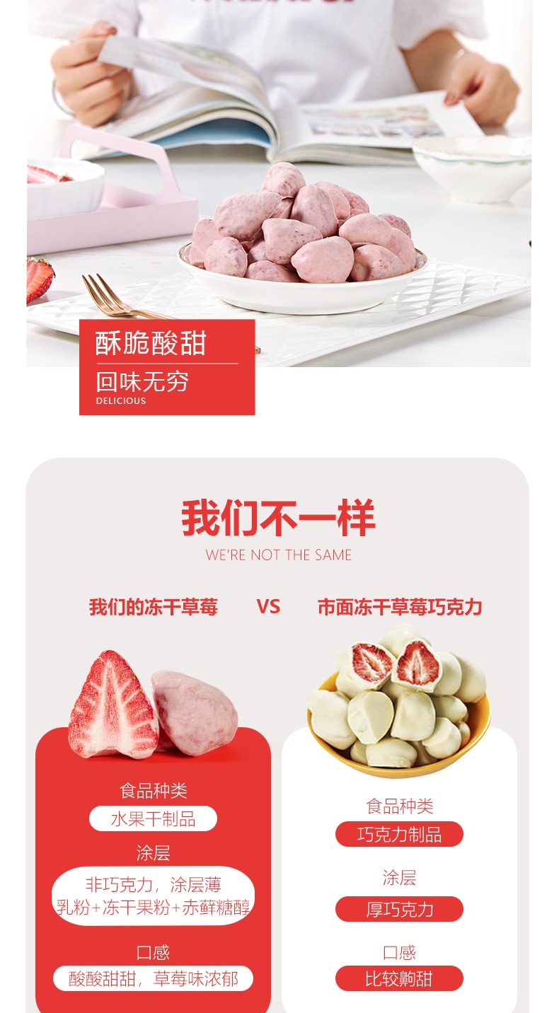 [中国直邮]有零有食 冻干草莓 38g