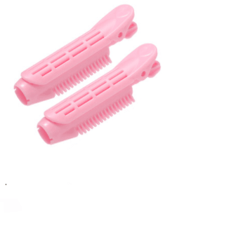 The first generation of Korean hair root fluffy chuck top curling barrel styling clip #Pink 2pcs