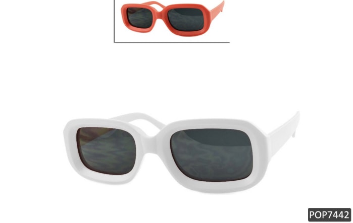 Fashion Sunglasses 7442 White Frame/Grey Lens