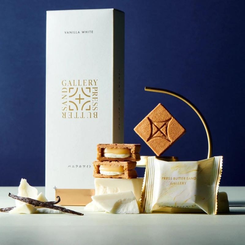 【日本直邮】日本 press butter sand 人气伴手礼 香草白巧克力奶油夹心曲奇 5个装