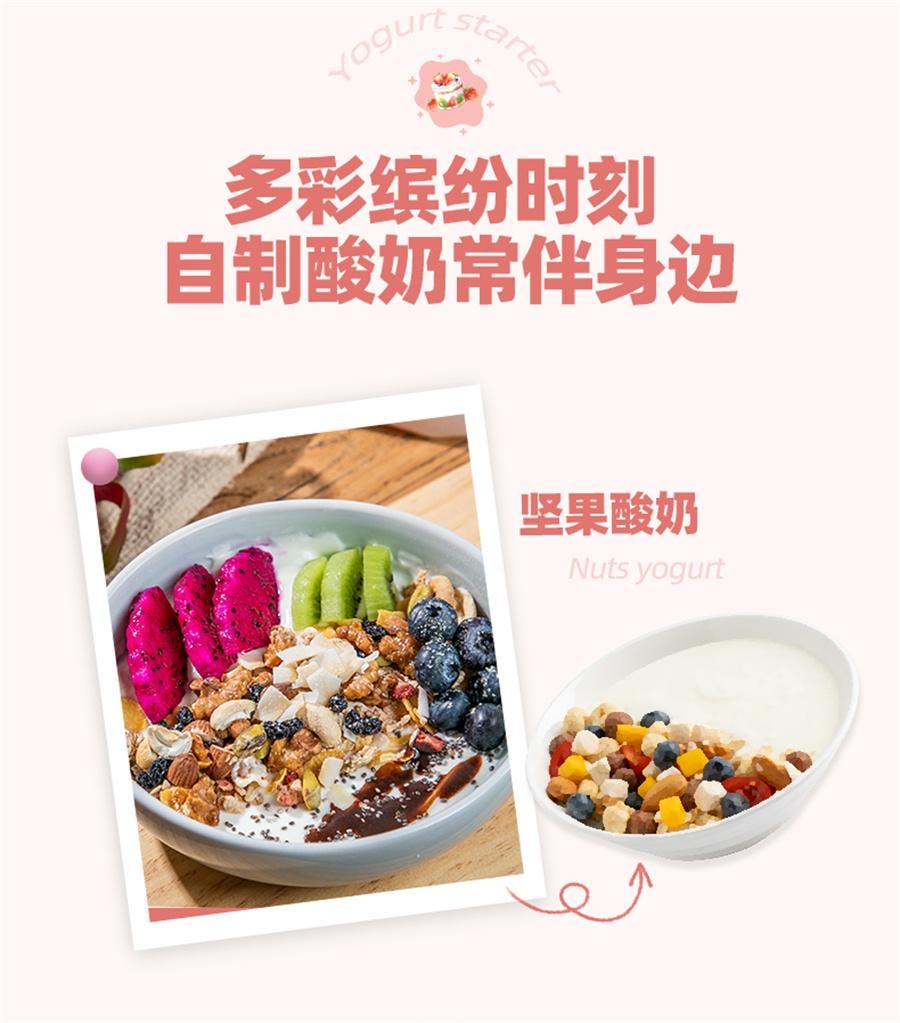 【中国直邮】 安琪 百钻酸奶发酵菌1 0菌型双歧杆菌 益生菌粉 家用乳酸菌种发酵剂 8g*1包 内含8小包