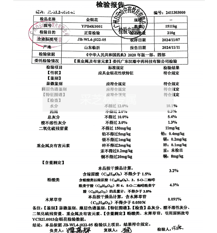采芝林 金银花50g 清热解毒 解表疏散风热 风热感冒 供货广东省中医院 单克价便宜养生花茶 