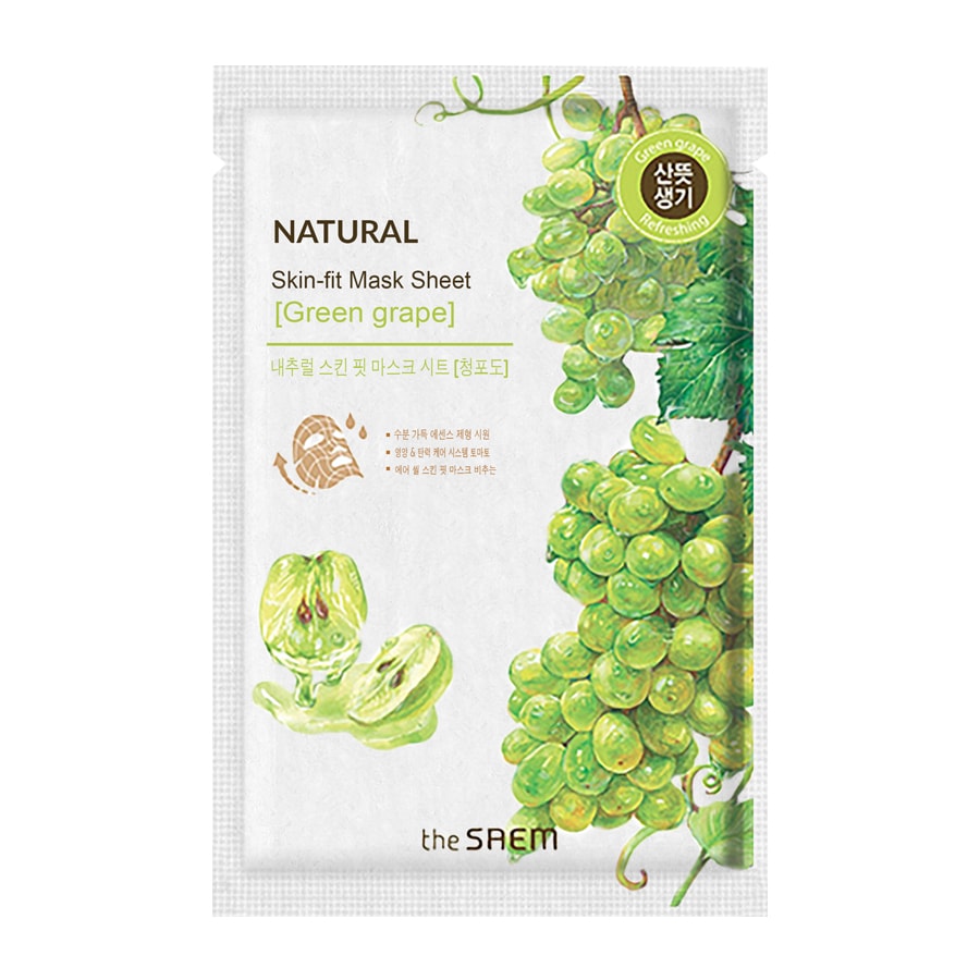 Natural Skin-Fit Mask Green Grape 1Sheet