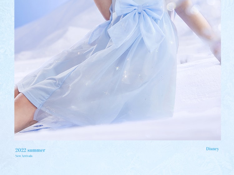 【中國直郵】迪士尼 女童愛莎公主裙 身高150cm 夢幻藍