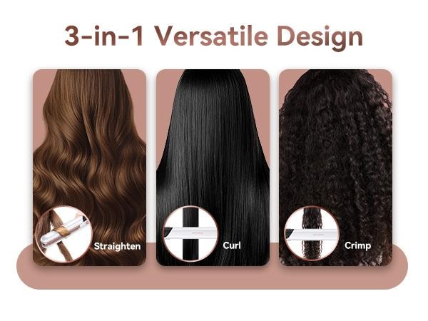 【美国现货】  MAXGROOM 双层直发卷发器 三功能合一 直发卷发玉米卷 210°C恒温加热 白色 53W