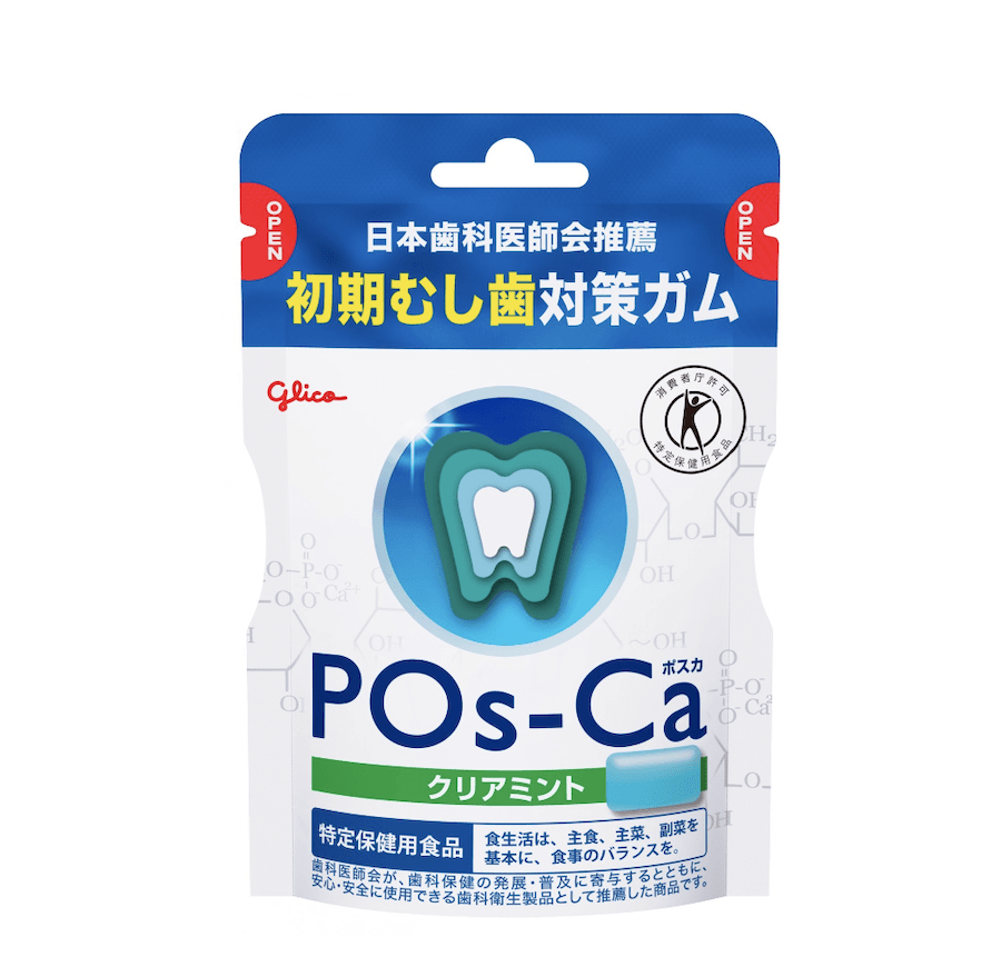 【日本直邮】格力高GLICO日本齿科推荐初期防蛀牙护齿口香糖POS-ca 薄荷味75g