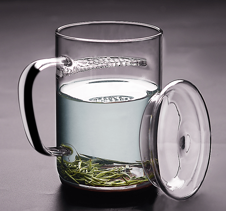 【中国直邮】简微娜 2019 耐高温创意花茶杯带把过滤水杯 400ML#1件