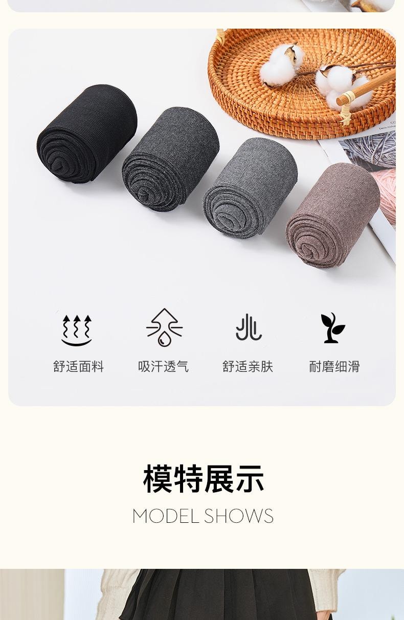 【中国直邮】 宝娜斯 长筒袜 显瘦日系ins潮小腿袜 深灰色2条