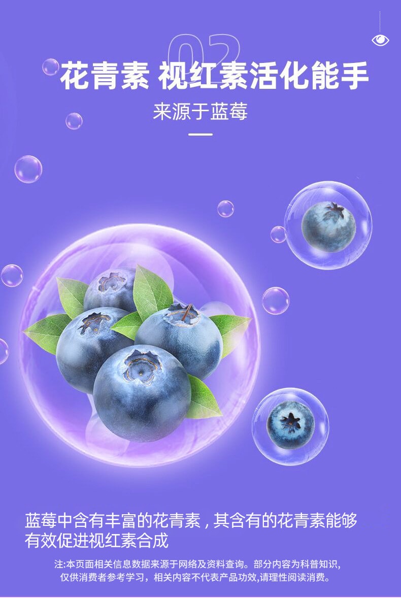 【中国直邮】南京同仁堂   蓝莓叶黄素软糖成人儿童中老年叶黄素酯糖果   60g/罐