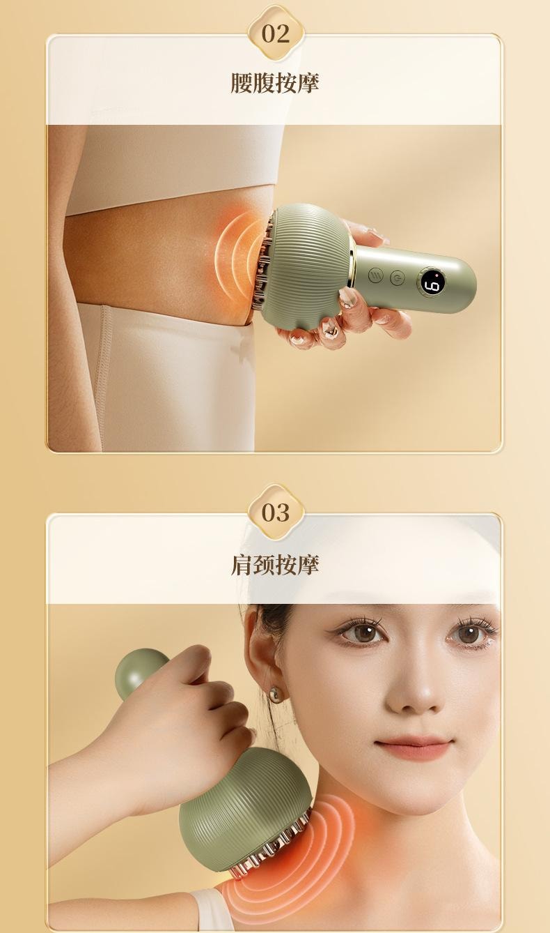 Electric meridian brush with 9 adjustable heating levels[1 machine+1 essential oil] 1Set