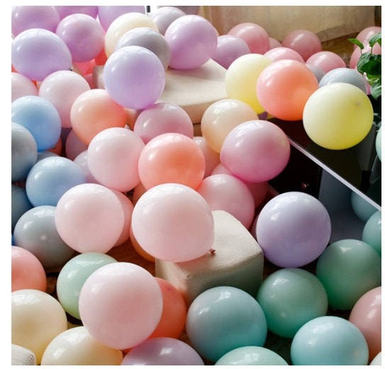 PUTWO 派对乳胶气球  10寸 2.2克  马卡龙10色  混装100个 无配件