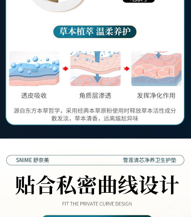 舒奈美 雪蓮貼3片/盒 私密護理墊私密貼私處護理婦科護理墊私密護墊