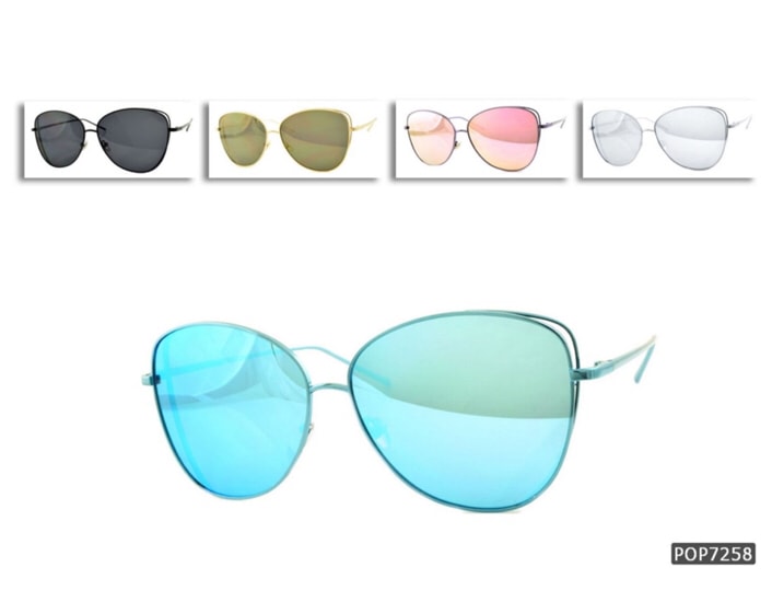 Fashion Sunglasses 7038 Silver Frame/Silver Mirror