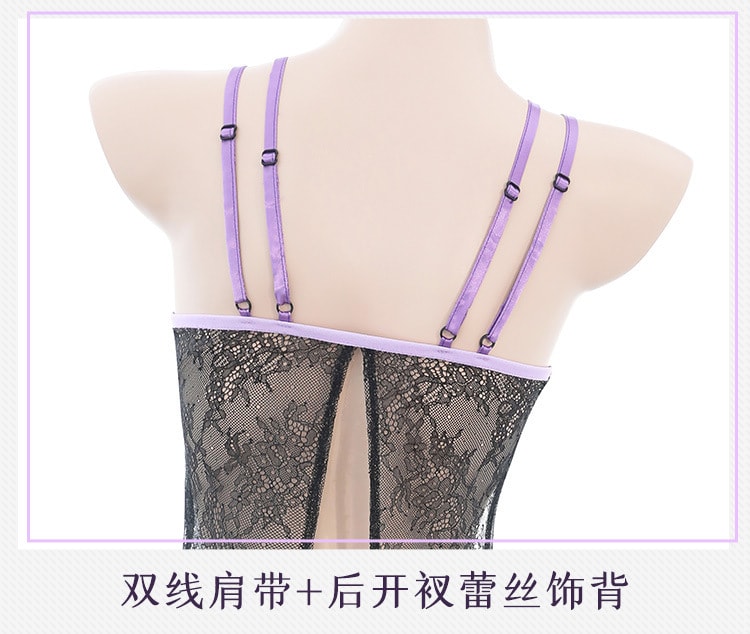 【中国直邮】霏慕 韵味熟女深V透视包臀裙情趣内衣性感露沟制服套装