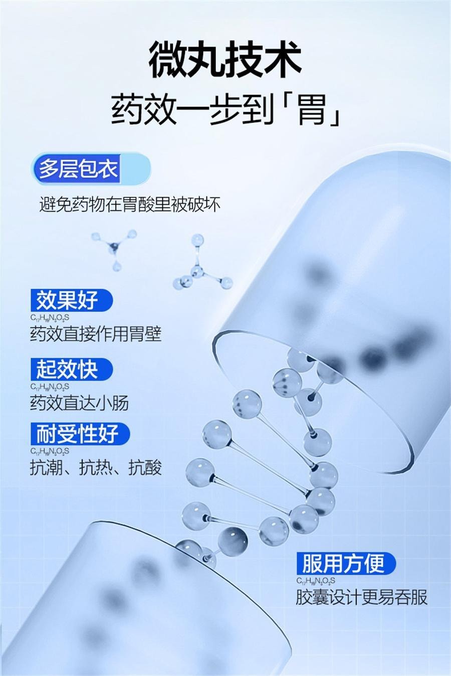 【中国直邮】 恒医森 肠溶胶囊 胃药肠胃炎胃酸过多反酸烧心胃痛幽门螺旋挫 21粒/盒