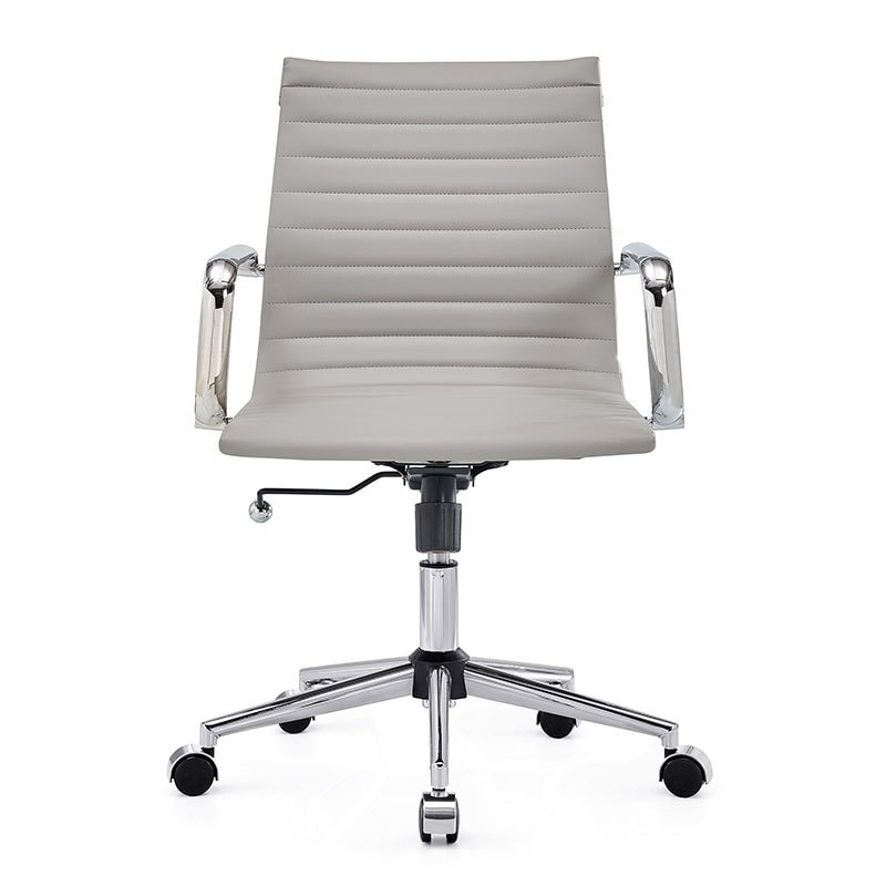 【美国现货】LUXMOD 会议办公椅 灰色西皮电镀银椅身 单人位