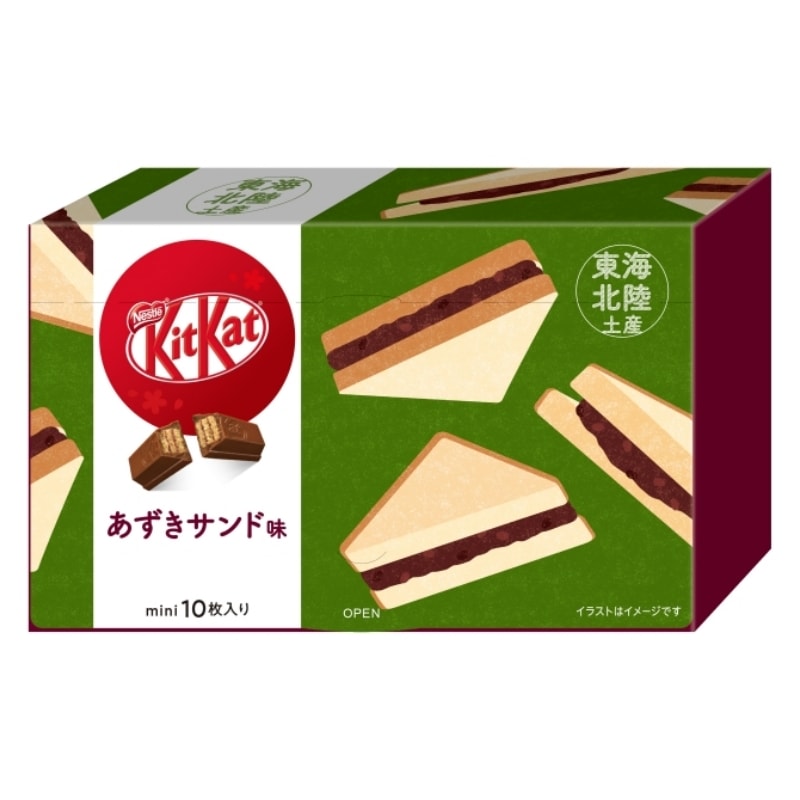 【日本直邮】 KIT KAT地域限定 东海北陆限定 红豆三明治味巧克力威化 10枚装