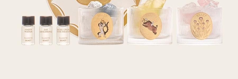 THE BEAST野兽派 花神之梦系列 三姐妹晶石闻香杯礼盒 香薰摆件 3 ml*3 + 晶石