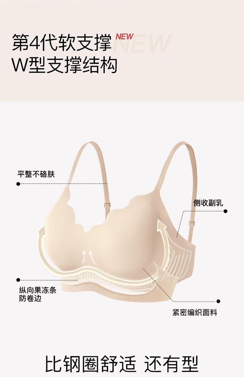 ubras 软支撑花瓣杯可调肩带背勾文胸 4色套装 M+