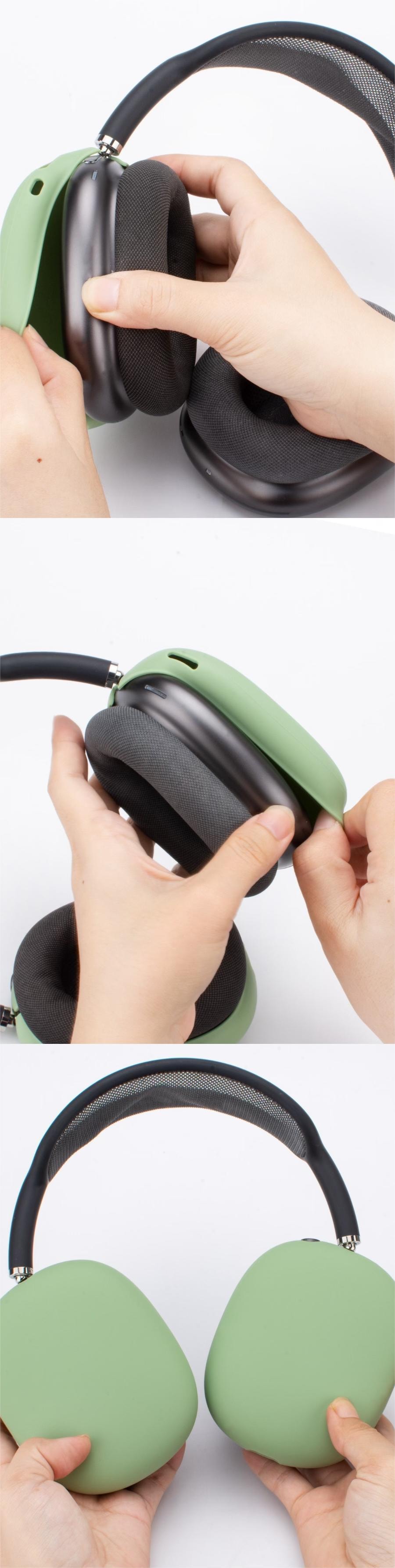 【中国直邮】FOXTAIL 苹果 Airpods Max 耳机保护套/头戴式硅胶防磕碰耳机壳 Max 三件套 - 抹茶绿|*预计到达时间3-4周