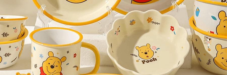 川島屋 迪士尼維尼熊系列餐具 蕾絲碗 陶瓷碗 6吋 1個