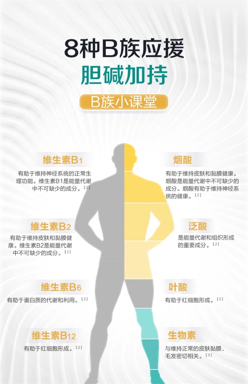 【中國直郵】21金維他 B群維生素片30片膽鹼複合vb2b6適合上班族學習人群