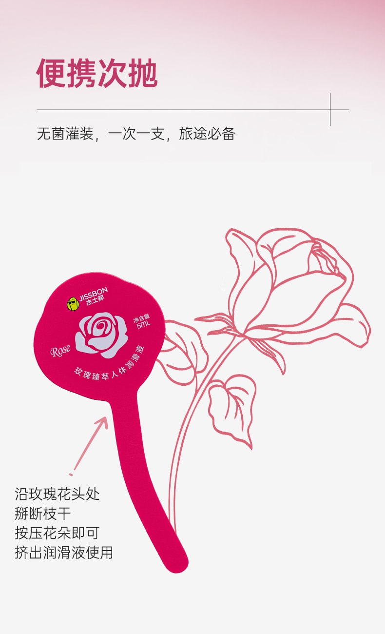 【中國直郵】jissbon/傑士邦 臻萃玫瑰人體潤滑液120ml房事夫妻用品男女私處爽滑