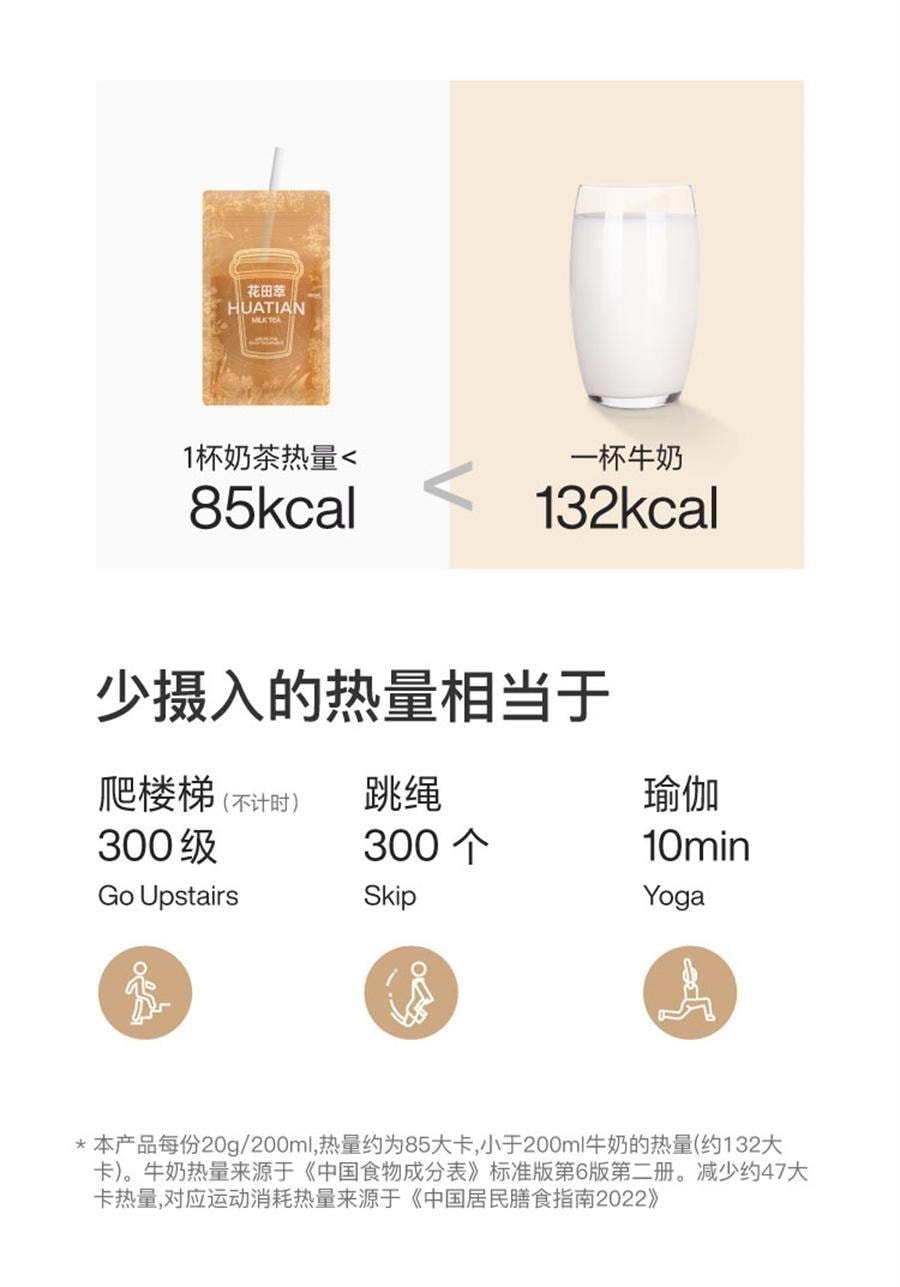 【中国直邮】 花田萃 轻乳茶牛乳茶 热饮冲泡粉冲饮杯袋装 茉莉雪芽7袋+空山栀子7袋(小红书种草推荐)