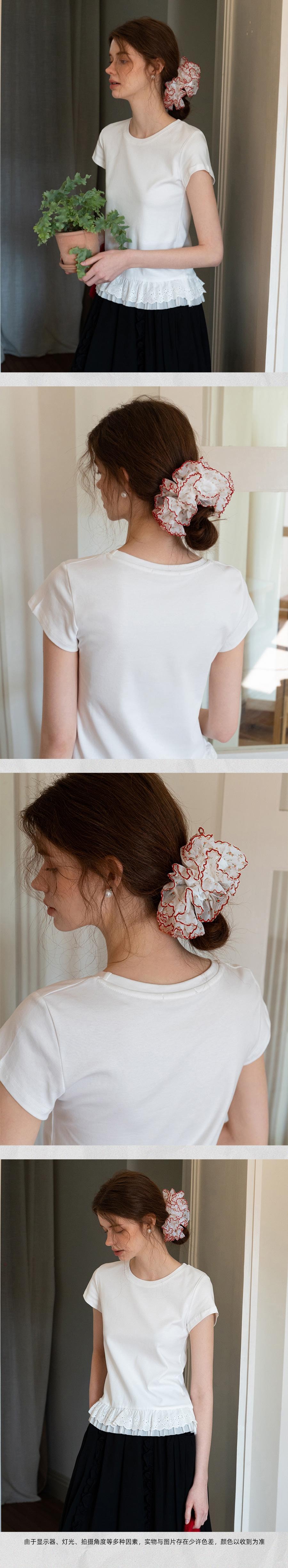 New Denim Bow Square Scarf Headband Checkered Headband Spliced Denim Blue Bow F