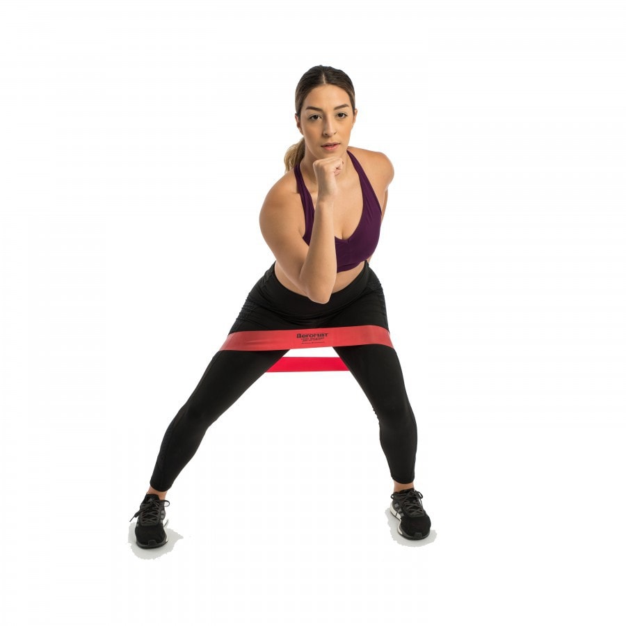 美国AEROMAT迷你弹力带圈健身阻力带深蹲瑜伽瘦腿提臀拉伸带拉力带四种阻力