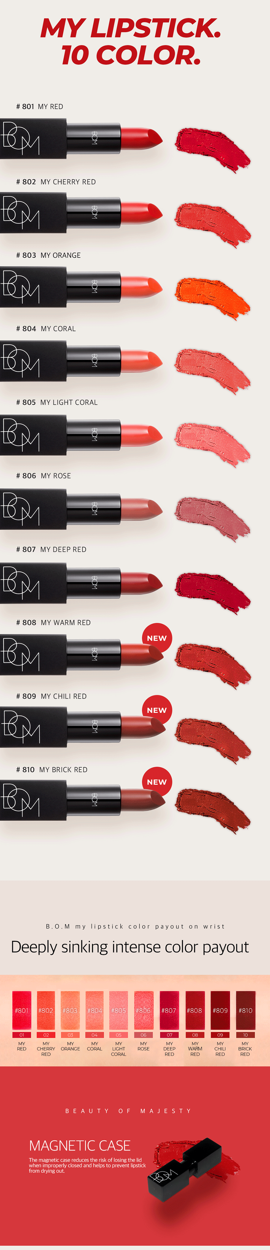 韓國 BOM碧波曼 輕霧霧面黑管口#803橘色 保濕持久滋潤 適合白皮 超顯白3.5g