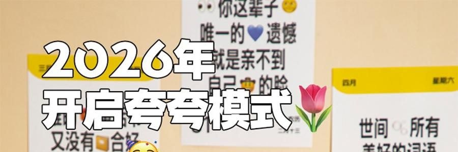 青禾纪 2026年新款夸夸日历 创意打卡台历可书写备忘录 公室摆件可撕高颜值趣味台历【2026年日历】