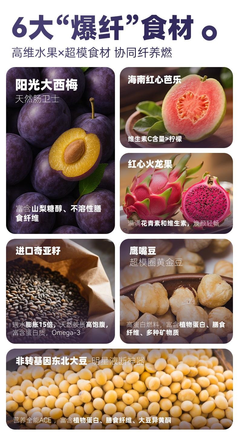 【中国直邮】 九阳 豆浆粉 西梅芭乐奇亚籽口味 高膳食纤维 20g*7条