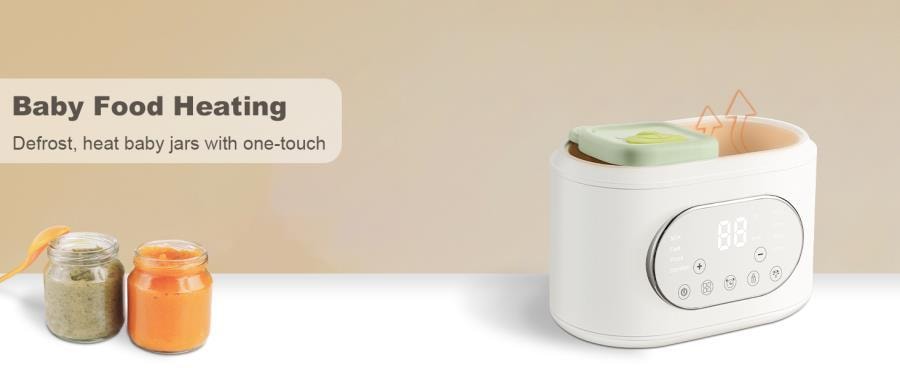 AMZBABYCHEF 10合1嬰兒奶瓶快速加熱器精準控溫解凍、蒸煮、熱食、保溫和夜燈