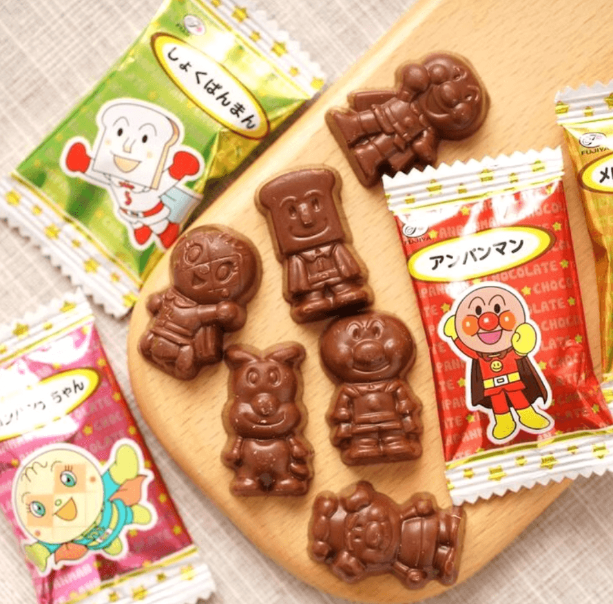 【日本直郵】不二家麵包超人巧克力護齒牛奶巧克力糖寶寶零食袋裝18粒外包裝圖案隨機