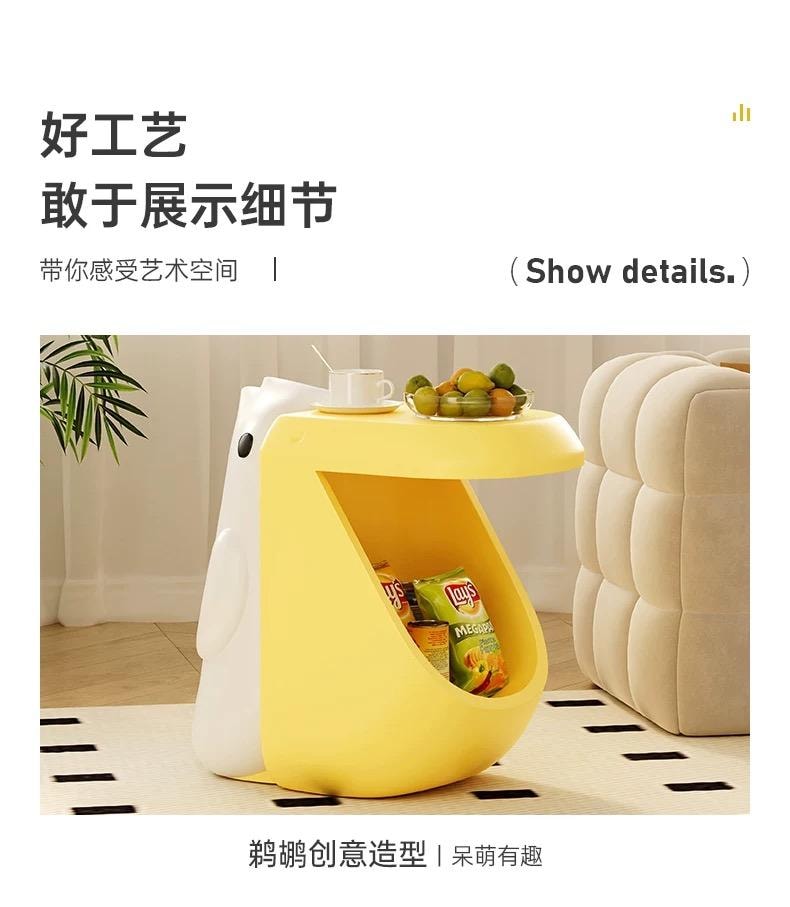 【中國直郵】 FOXTAIL 鵜鶘落地擺飾 創意邊幾 客廳 卡通零食收納 可愛茶几 禮物 溫暖好物-貪吃鵜鶘邊幾擺件 1件*預計到達時間3-4週