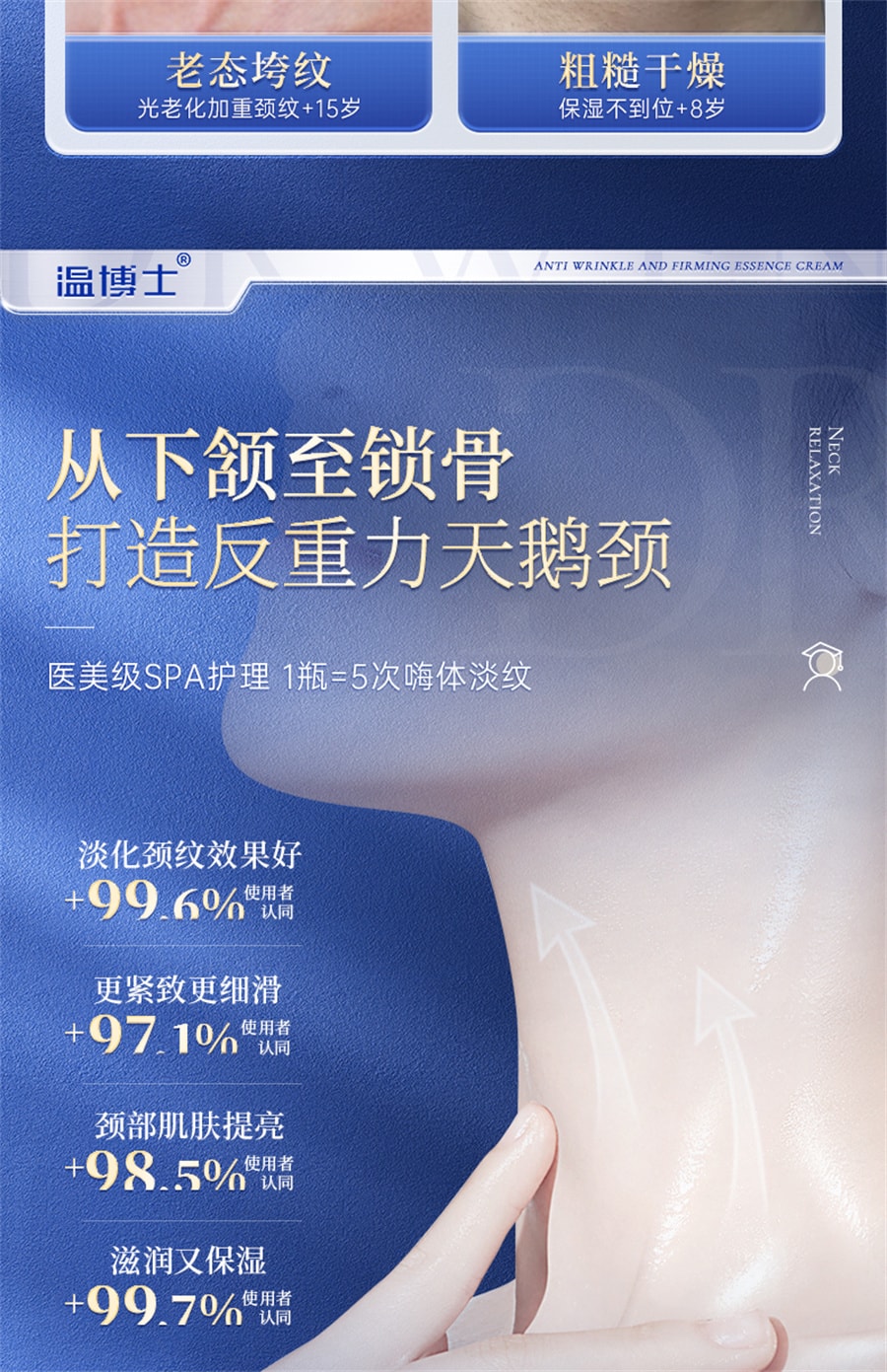 【中國直郵】溫博士 頸霜提拉緊緻淡化頸紋保濕補水頸部護理天鵝頸 40g/支
