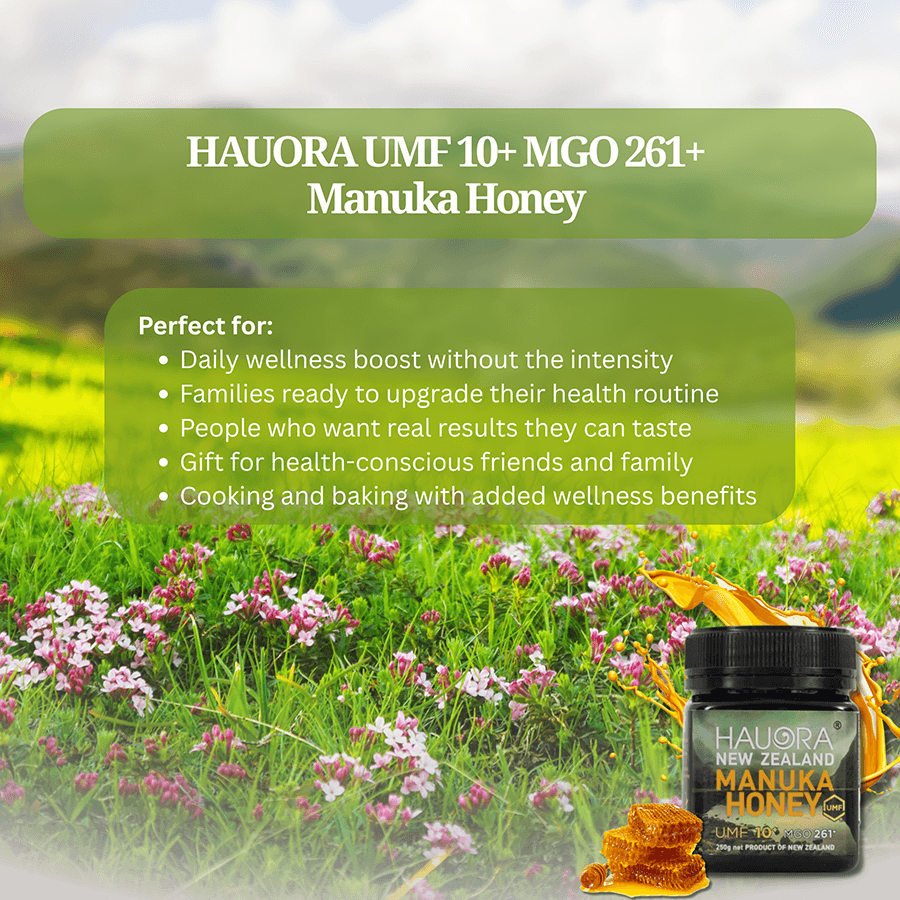 Mānuka Honey UMF™ 10+ (MGO 261+) Raw Manuka Honey Pure & Unpasteurized Non-GMO 250g