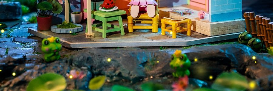 ROBOTIME若态 Nanci夏落闲庭小暑限定款 立体拼图模型摆件DIY小屋 含手办