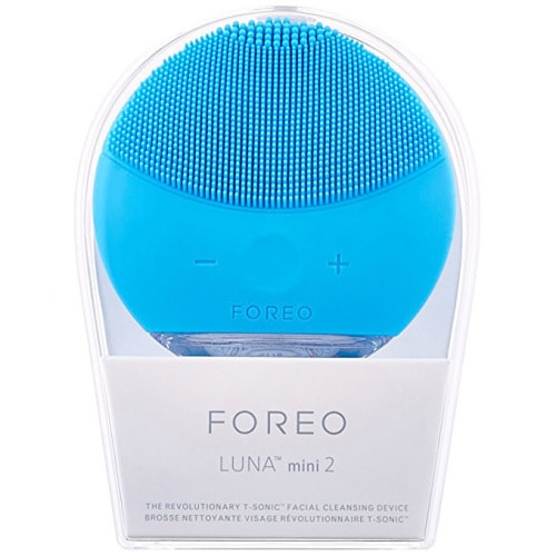 FOREO mini 2 Facial Cleansing Brush Gentle Exfoliation and Sonic Cleansing -AQUAMARINE