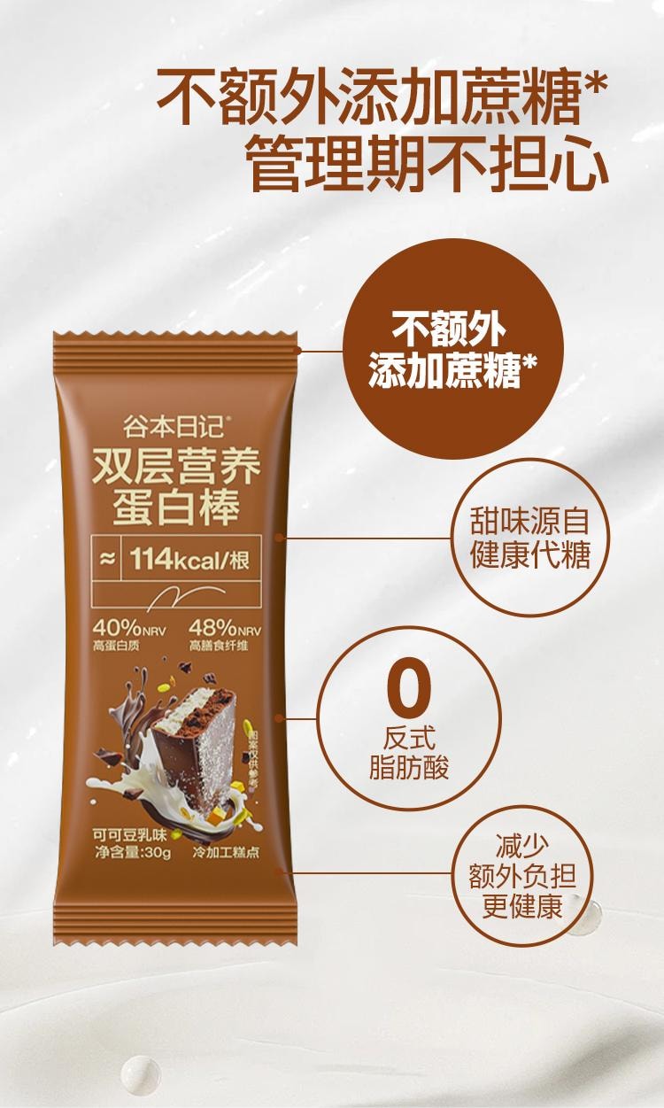 穀本日記 雙層營養蛋白棒#生椰莓莓口味 控卡能量棒 30g*6支
