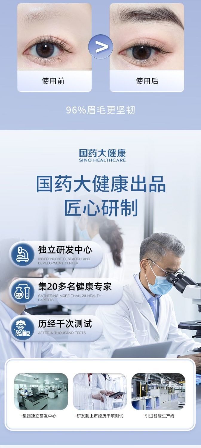 【中国直邮】国药集团 赛诺方 眉毛快速增长浓密 眉毛营养液 一盒