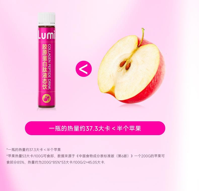 中国Lumi 6000mg胶原蛋白肽液态饮+100mg弹性蛋白肽 提拉抗老 重塑嘭弹少女肌 25ml*10支入 新包装