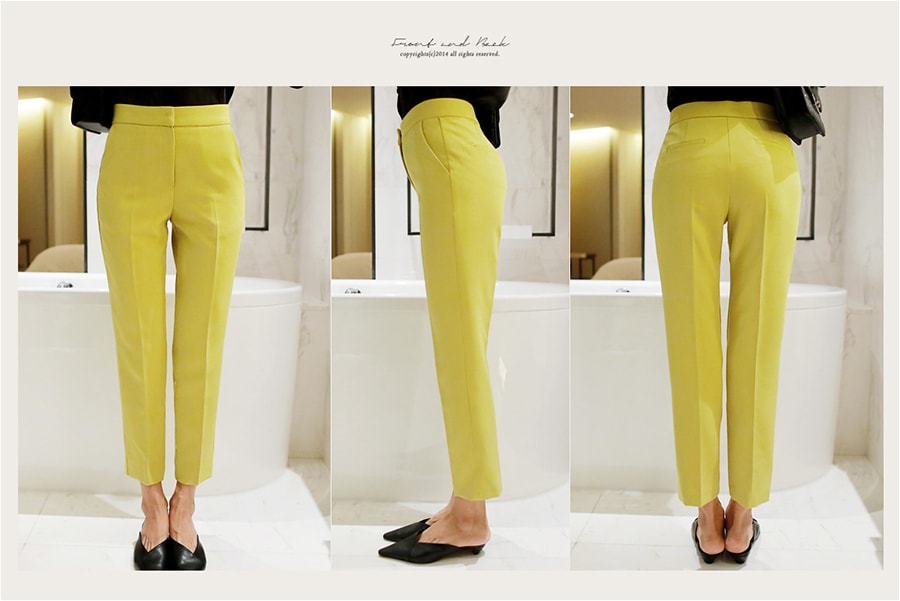 WINGS Mid-High Rise Slimming Ankle Pants #Black S(25-26)