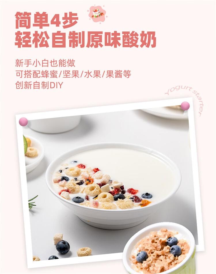 【中国直邮】 百钻 安琪酸奶发酵菌10菌型发酵剂家用自制酸奶发酵菌粉乳酸菌种1g*8包