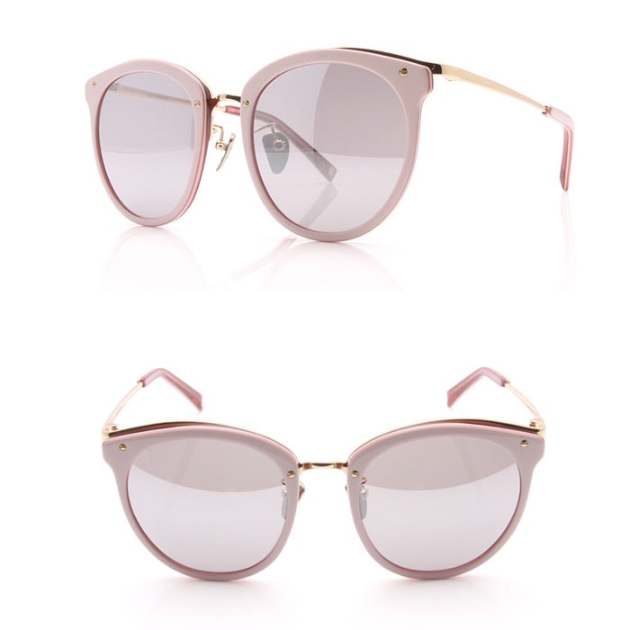SUNGLASSES / AS025 / PINK ACETATE + SILVER MIRROR